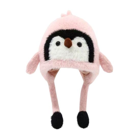 Kids Hat Penguin Design Ear Protection Knit Hat Autumn Winter Lightweight Warm Hat Outdoor