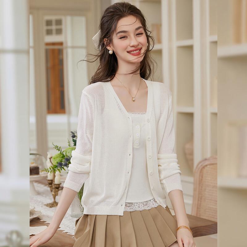 Women's French Style Soft V-Neck Knit Cardigan