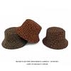 Damen Herbst Winter Leopard Fischerhut Outdoor Sonnenschutz Sonnenhut Eimerhut Basin Hut