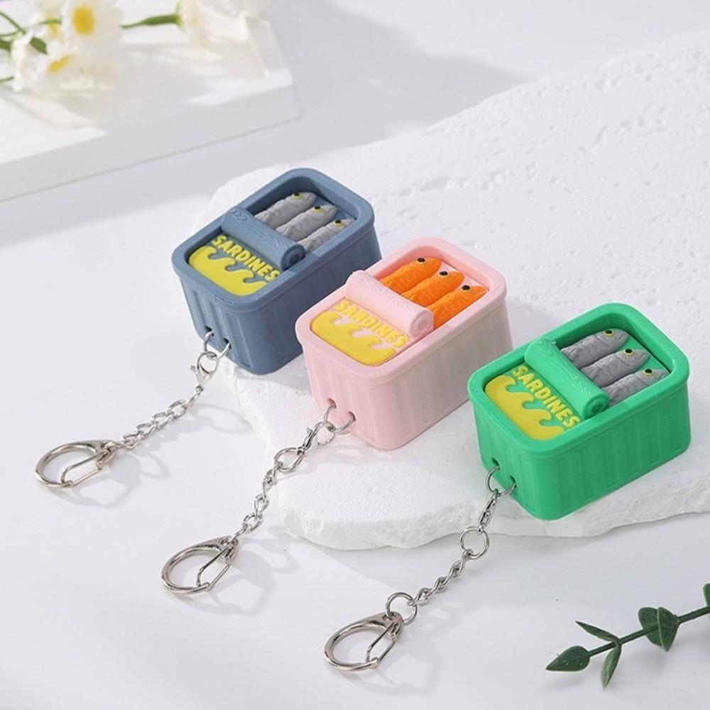 Cute Design Sardine Clicker Press Sound Device Sardine Tin Decompression Toy Bag Accessory
