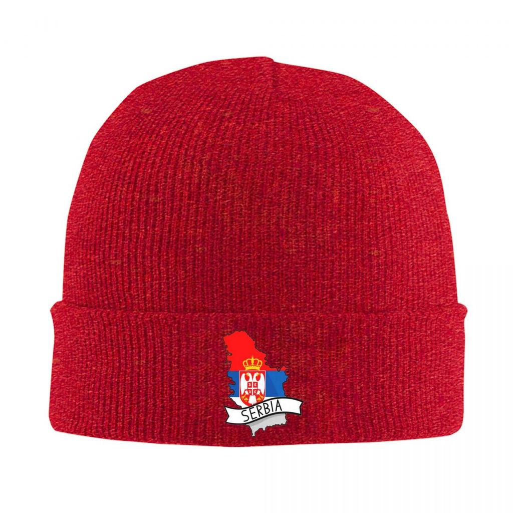 Serbien Flagge Warme Strickmütze Winter Strickmütze Mütze Beanie Hip Hop Mützen für Unisex