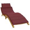 Sun Lounger Cushion Melange Wine Red 186x58x4 Cm Fabric