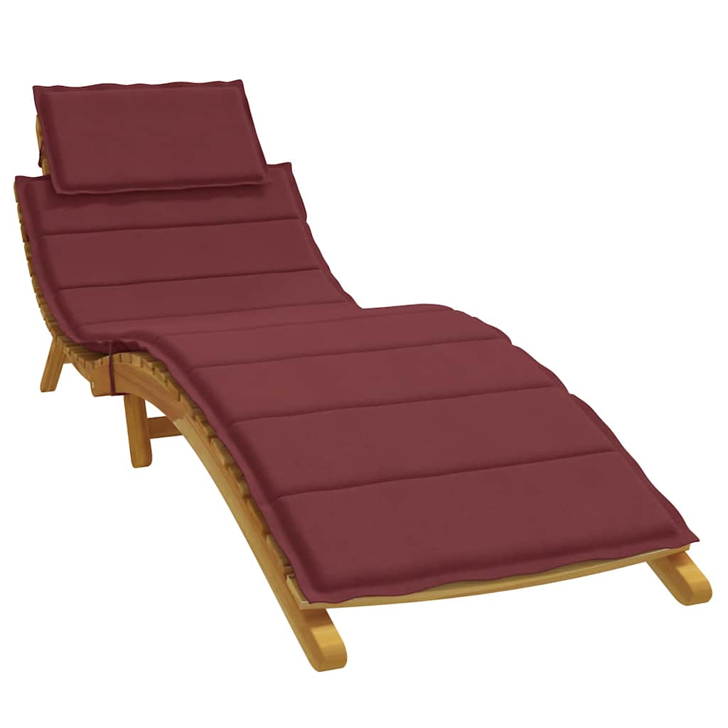 Sun Lounger Cushion Melange Wine Red 186x58x4 Cm Fabric