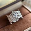 925 Sterling Silver Rings for Women Couple Minimalist Handmade Simple Wide Hollow Ring Fine Jewelry Gift Prevent Allergy