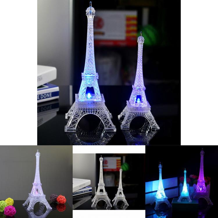 Eiffel Tower Decorative Night Light With Battery Operated Multicolor Illumination