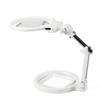 Lente d'ingrandimento da scrivania con illuminazione, grande formato 130 mm, pieghevole, 2x 6x, lampada da tavolo, occhiali d'ingrandimento con scala LED, terza mano, lente d'ingrandimento