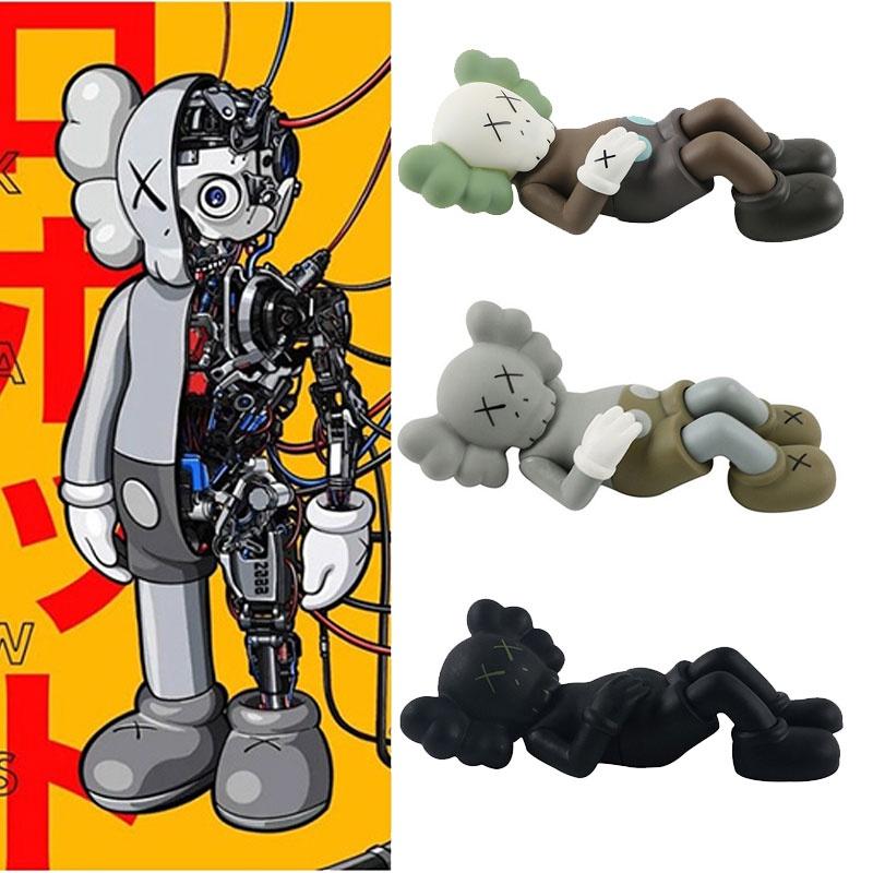 Sezamová ulice Kaws Cos Nosící panenka, Anime Trendy Figurka Velkoobchod 17cm, Materiál Pvc, Šedá