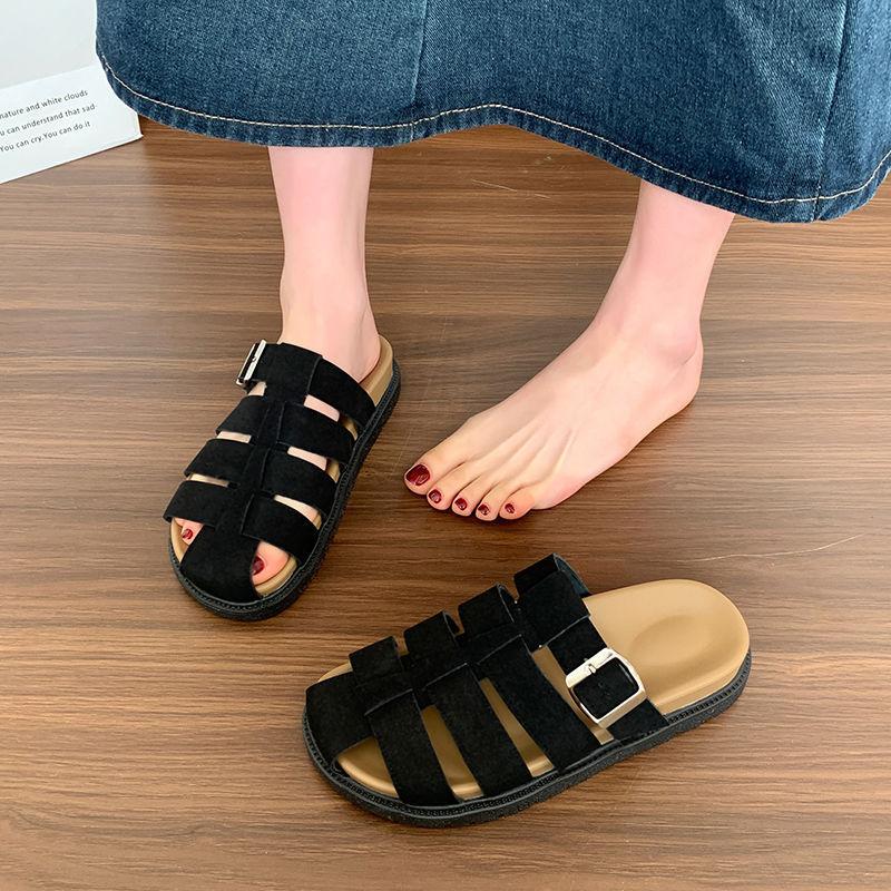 Baotou Slippers Women's Summer Wear 2025 New Thick-bottomed Sandals Fashion Internet Celebrity Ins Tide Large Size One-word