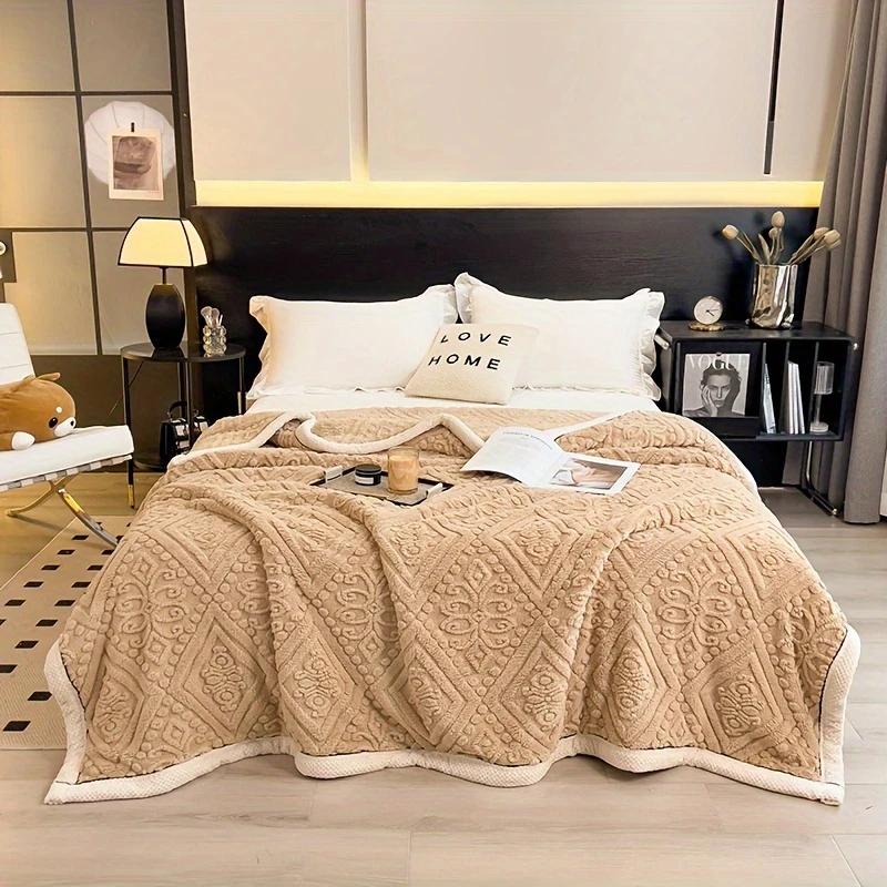 150*200cm Ultramykt Tykt Flanellpledd - Koselig, Varmt og Allsidig for Seng, Sofa, Maskinvaskbart, Koselig Puffy Pledd, Julegave