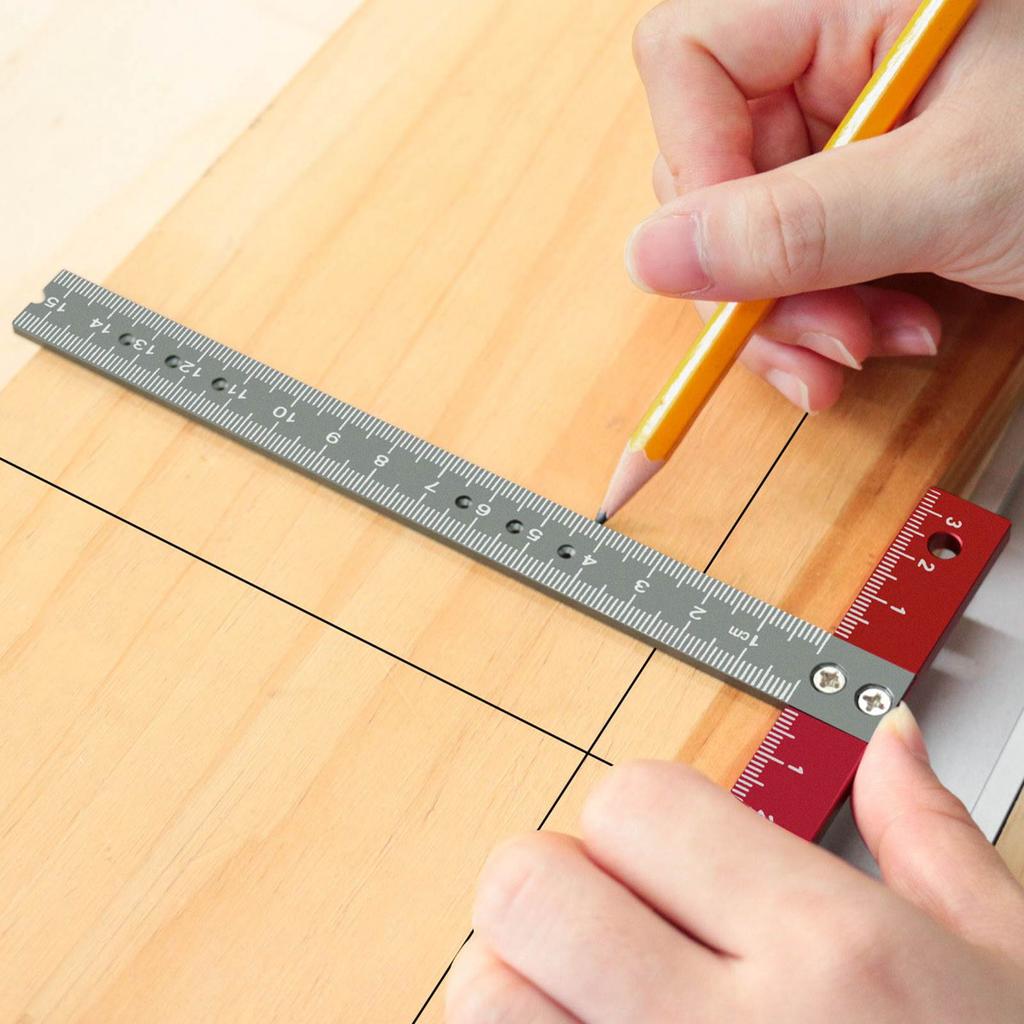 T Square Ruler Aluminium Alloy Metal Woodworking Drawing Crafting Drafting Tool with Scale for Archi