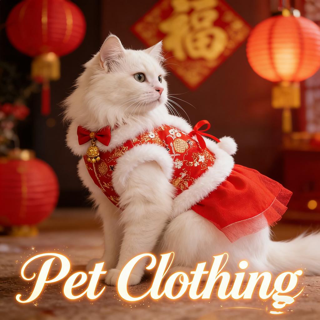 Pet Clothing For Cats And Dogs. Chinese New Year Festive Pet Clothes. Skirts. G