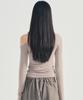 Nigaennikol Twist Cut Out Ribbed Sleeve Top_Brown