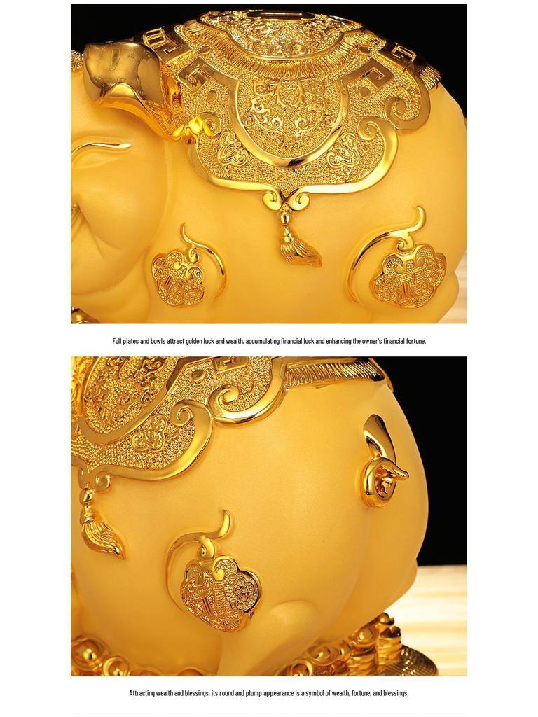 Gold Pig Coin Bank: Wealth-Attracting Figurine for All Ages - Perfect Year of the Pig or Birthday Gift