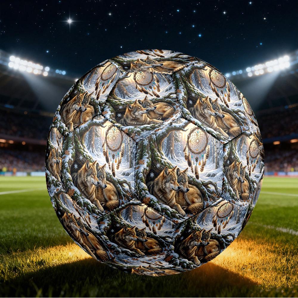 1pc Winter Wolf Dream Size 5 Soccer Ball Professional Lightweight Durable Match Training Football Indoor &Outdoor Sports BallTraining Ball y74