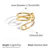 Stainless Steel Geometric Hollow Ring Neutral Paperclip Pin Color Block Open Ring Unique Interesting Couple Jewelry Accessories