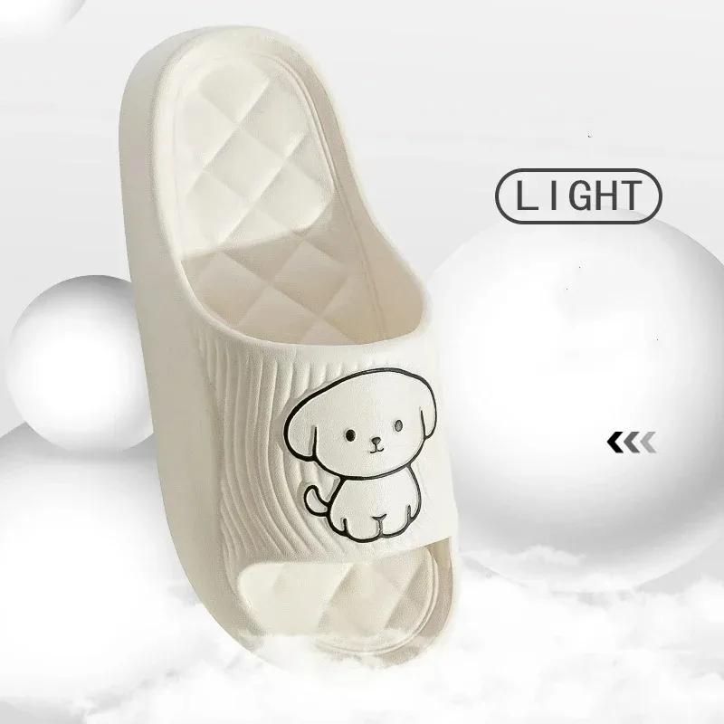Fashion Cute Couple Pillow Slippers Female Summer Wear 2024 New Bathroom Bath Non-slip Indoor Home Eva Thick Bottom Sandals