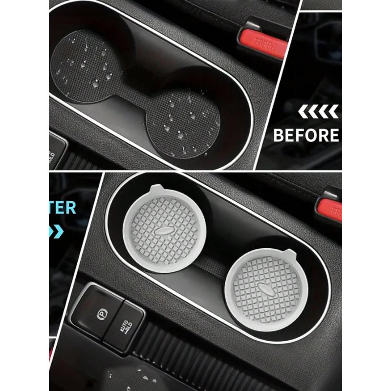 1pcs Car Cup Holder Coasters, Shiny Cup Holder Insert Coasters, Universal Anti-Slip Car Cup Holder Decorative Silicone Coasters, Car Interior Pad