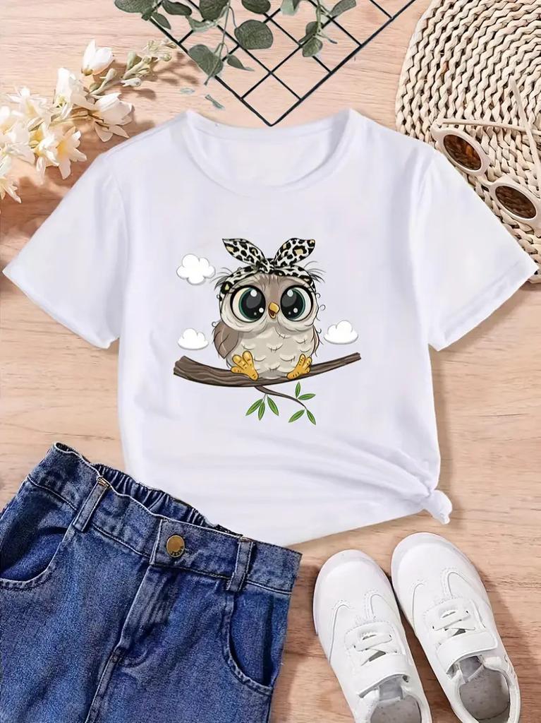 Childrens Cartoon Letter Printed Roundneck Shortsleeved and Halfsleeved Girls Tshirts and Boys  Summer Polyester Fabric