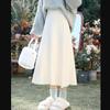 2023 Autumn and Winter New High Waist Loose Big Swing Umbrella Skirt Muse High Sense Thin Medium and Long Knitted Skirt