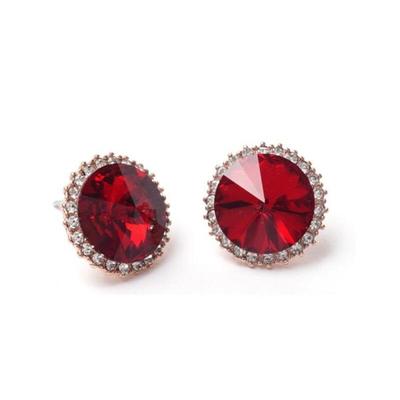 Radpae Earrings Rose Silver Needle Crystal Women