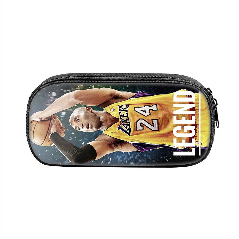 NBA Black Mamba Kobe Bryant Star Design Pencil Case - Large Capacity Student Stationery Storage Bag Kobe