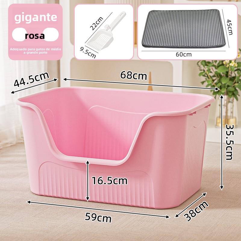 Extra Large Semi-Enclosed  Litter Box Maine Coon Pet Supplies Anti-Spla  Toilet Bowl Manual Cleaning PP Plastic Material
