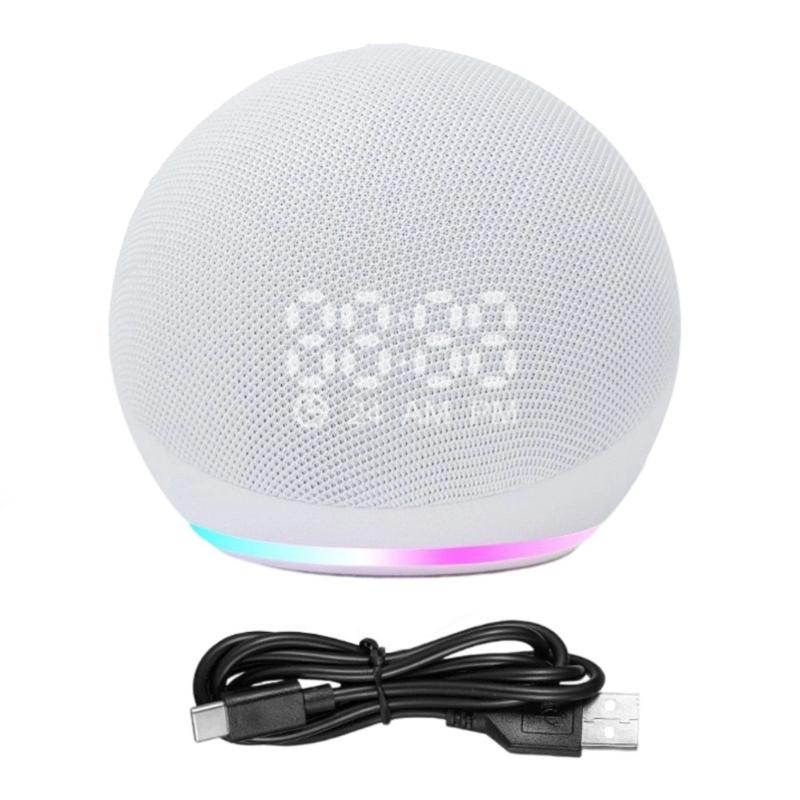 Compactly Bluetooth-compatible Speaker With Builts In Clock LED Lights For Home Office Outdoor Use HiFi Bass Sound Box