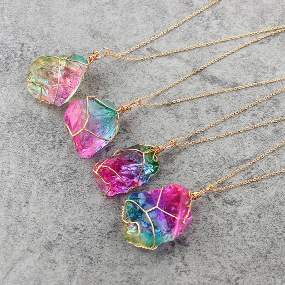 BLUELANS NECKLACE Wonderful Pendant Charm Jewelry Colorful Natural Men Stone Necklace Women Present