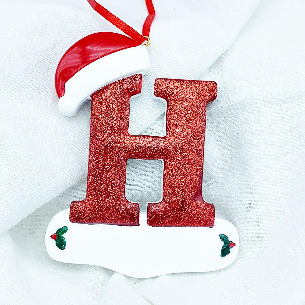 Beautifully Handpainted Crafted Resin Christmas Ornaments With 26 Alphabet Letters A To Z For Decor Stylish