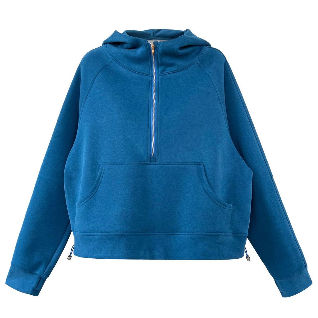 Jesień 2024 Damska bluza z kapturem Luxi na co dzień z półzapięciem