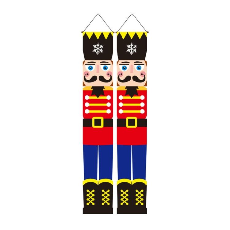 Christmas Banner Couplet Nutcrackers Soldier Christmas Hanging Door Banner Decor