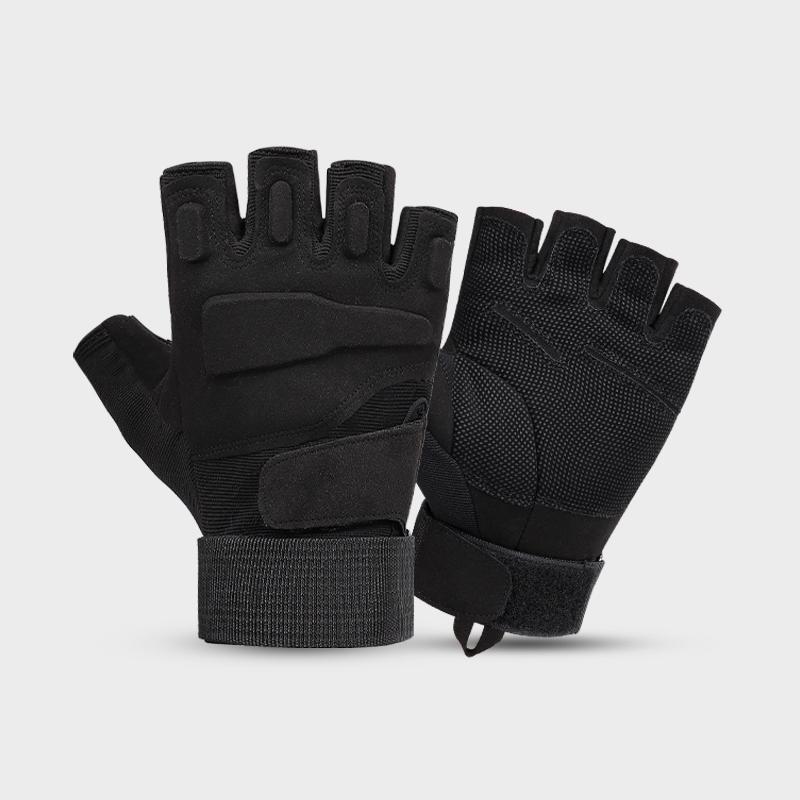 Unisex Anti-Slip Workout Fitness Half Finger Tactical Gloves for Cycling Mountaineering Outdoor Sports M чёрный