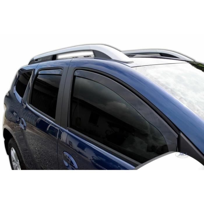 Déflecteurs d'air - J&amp;J AUTOMOTIVE - Dacia Duster 2017-2024 - Fumé - Acrylique renforcé - Installation facile