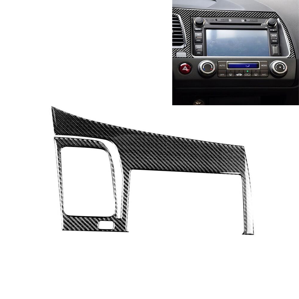 Carbon Fiber Interior GPS Navigation Panel Cover Trim For Honda Civic 8th 06-11