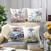 Short Plush Material Pillowcasehappy Easter Decoration Pillowcase Home Room Decoration Bowknot Rabbit Truck Egg Print Living Roo