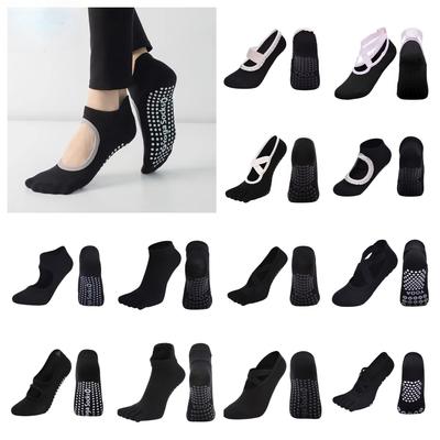 Multi Styles Black Yoga Socks Anti-slip Pilates Socks Women Breathable Indoor Ballet Dance Trampoline Aerobics Sports Socks