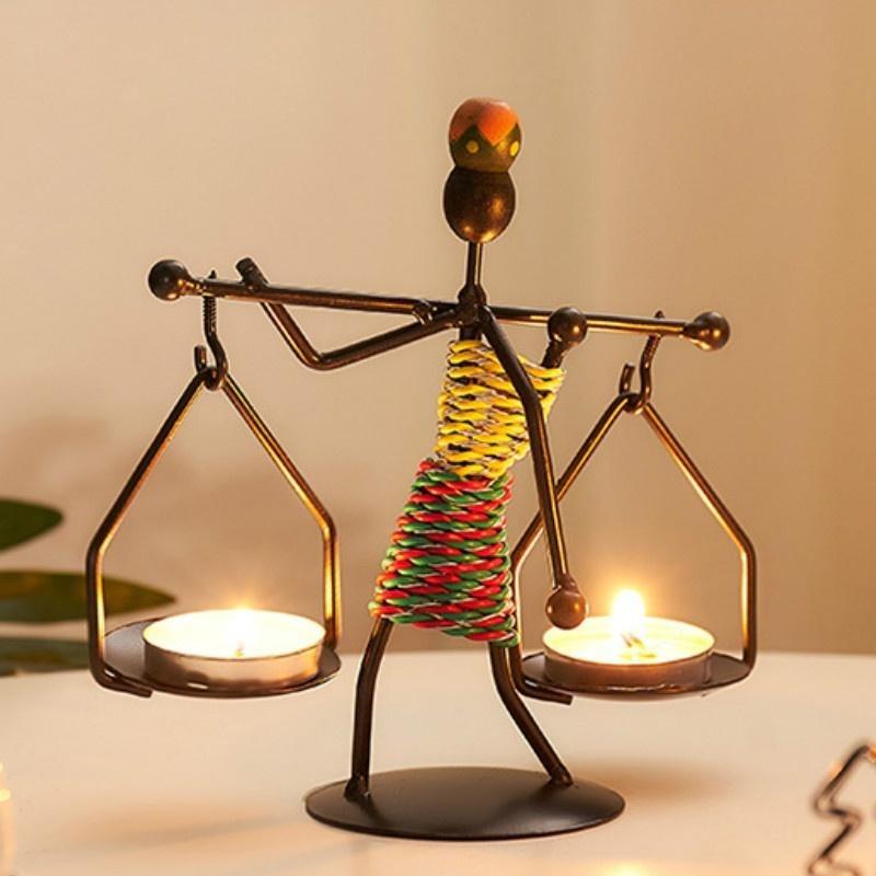 Without Candles, Creative Candlestick Crafts Miniature Iron Candlesticks Decor, Vintage Metal Candlestick Candle Holder