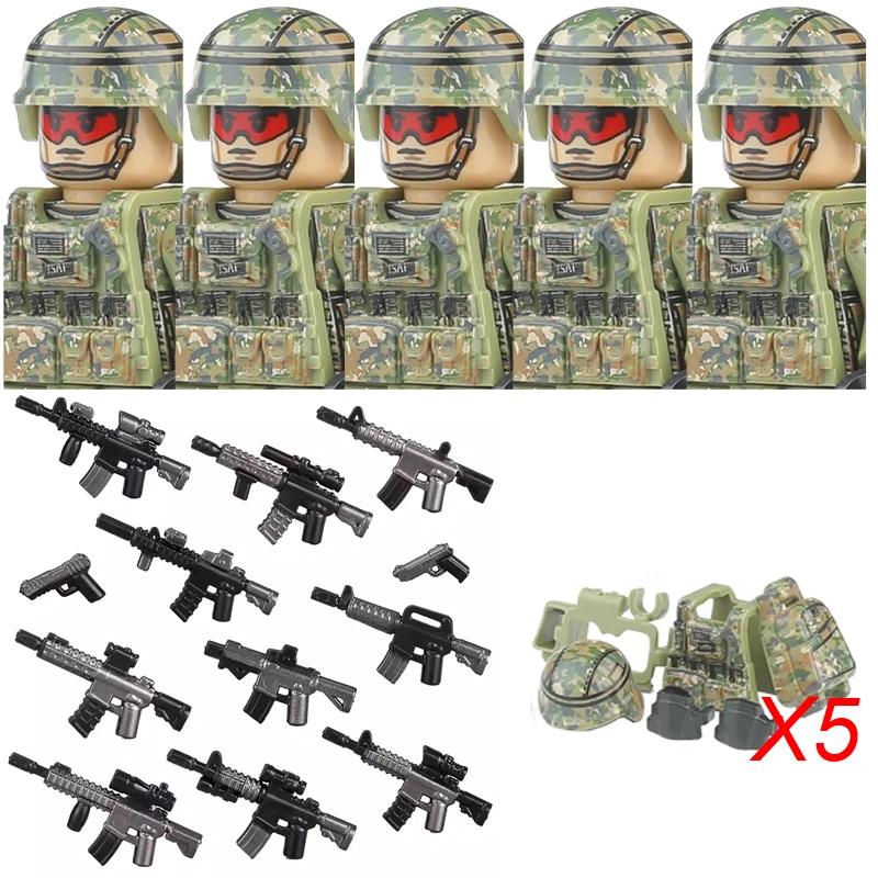 Askeri Ordu Figürleri Yapı Taşları SWAT Hayalet Komando Özel Kuvvetler Askeri Silahlar Silah Şapka Kalkan Kemer AK Mini Tuğlalar Oyuncak
