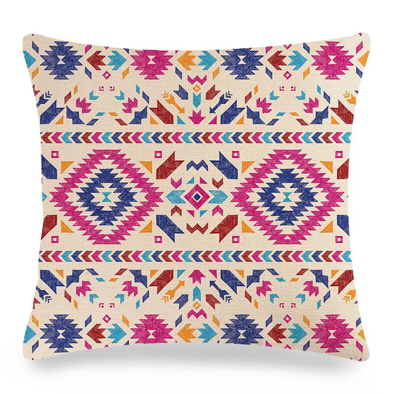 Seamless Geometric Abstract Pattern Digital Printing Short Plush Pillow Covers for Car Sofa Office Cushion Cover Home Goods