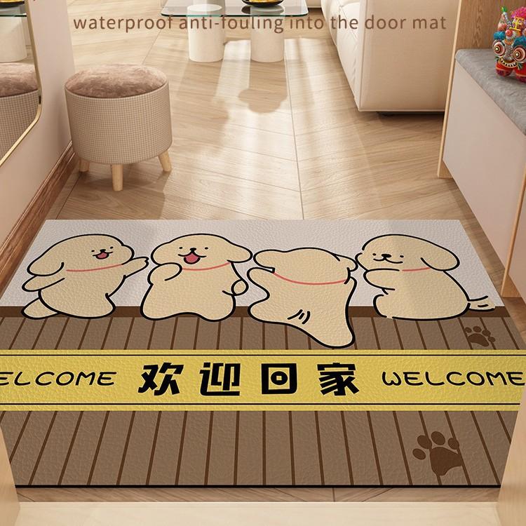 

Household Entrance Door Leather Floor Mats for Door Access Without Washing and Cutting Non-slip Floor Mats Cartoon Entrance Door Foot Mats 45 * 70CM