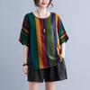 Plus Size Women's Casual Shirt, Floral Print Round Neck Lantern Sleeve Loose Top, Women's Office Casual Top