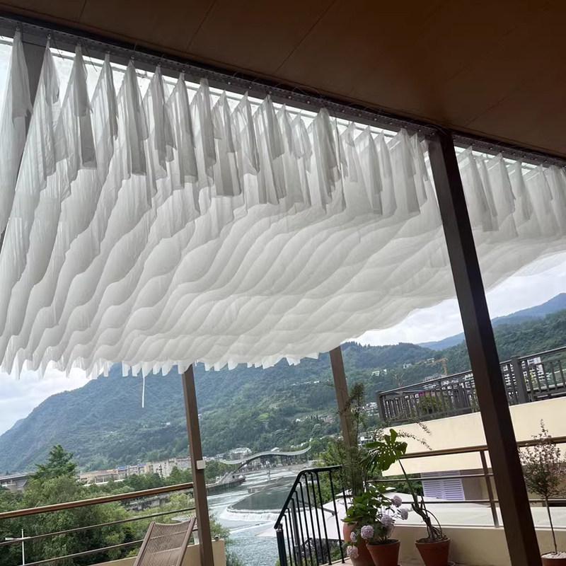 

Colorful Wave Wind Chime Ceiling Curtain for Outdoor Sunshade and Decorative Hanging