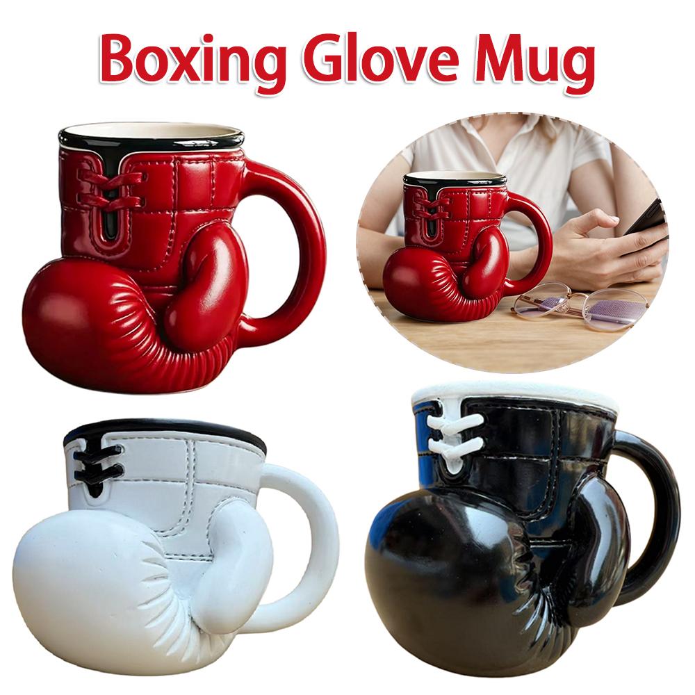 12 Ounces Boxing Glove Mug with Handle Boxing Themed Tea Cup Sports Themed Mug Gifts for Boxing Lovers rosso
