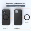 ESCASE IPhone 13 Case, Magnetic MagSafe Compatible Protective Cover, Ultra-Thin Shockproof Case, Detachable Design, Black HTC-14