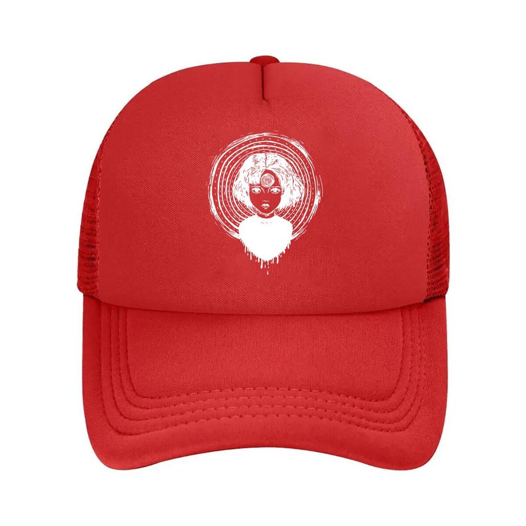 Surreal Girl with Spiral Eye Graphic Mesh Baseball Cap Casual Hat Outdoor  For Womens Unisex FeUnisex