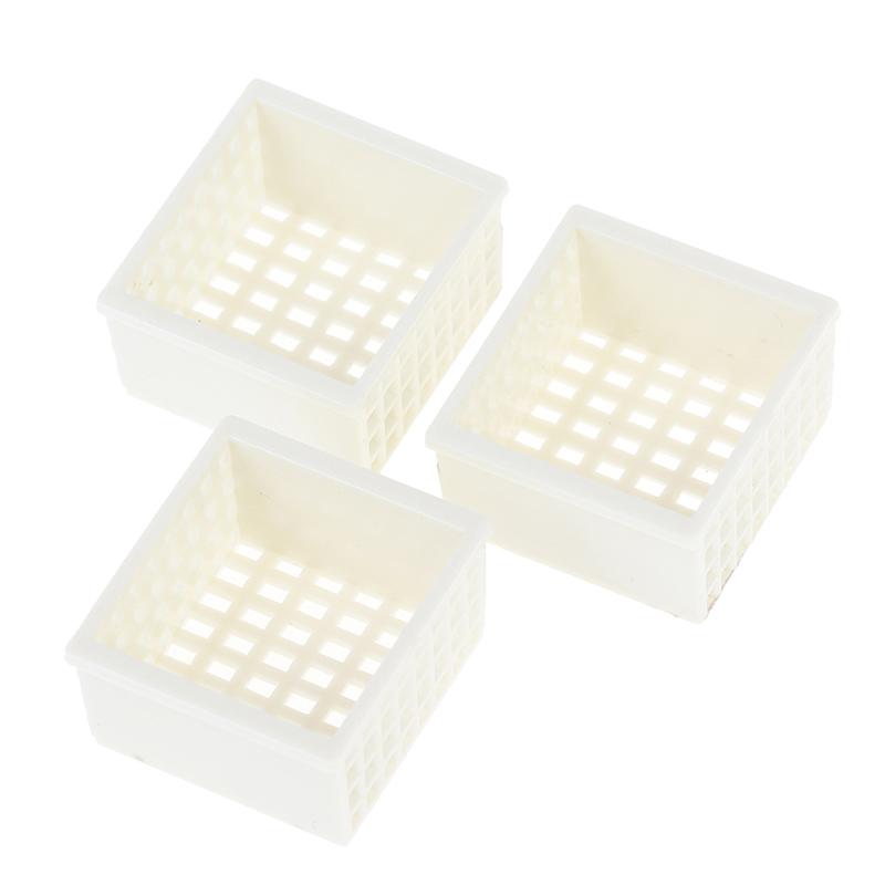 3Pcs 1/12 Dollhouse Miniature Plastic Frame Hand-Woven Storage Basket Decoration