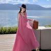 Pink dopamine sweet age-reducing girl feeling loose lazy wind cover belly Maldives Sanya beach skirt