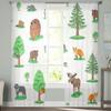 Cute Forest Animals Chiffon Sheer Curtains For Living Room Bedroom Decoration Window Tulle Curtains Drapes