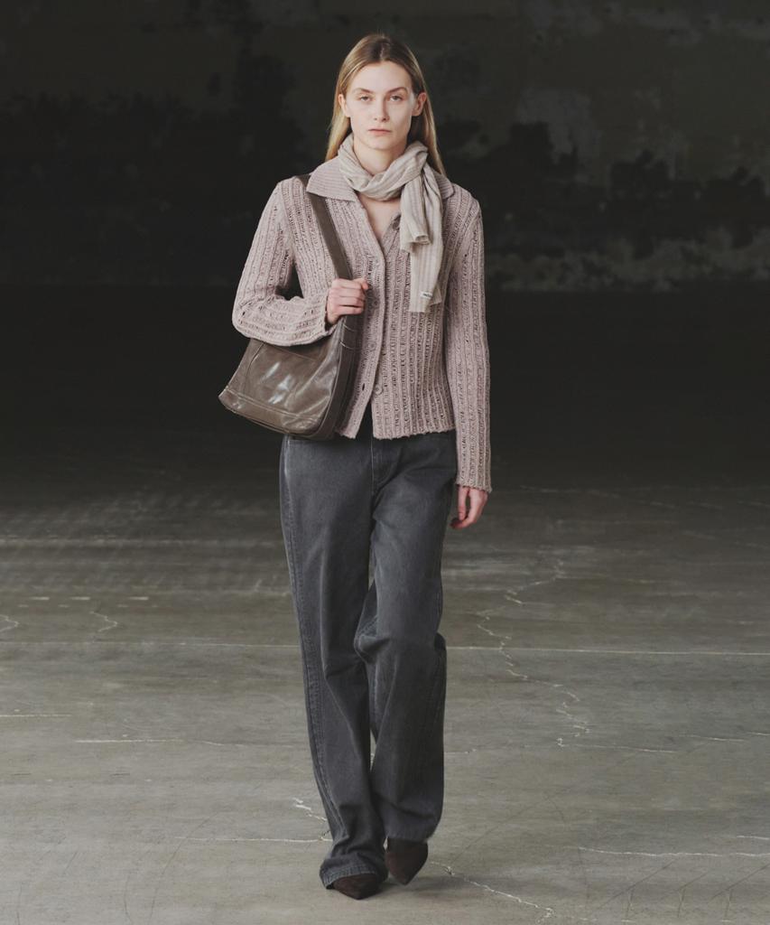 INSILENCE WOMEN Tape Knit Cardigan Beige