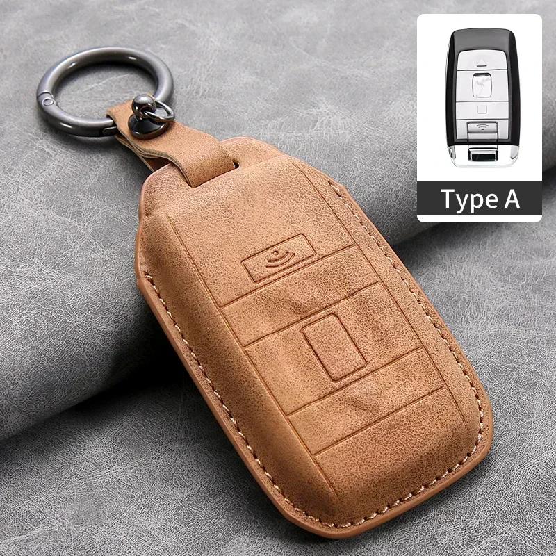 Leather New Car Key Cover Use For Rolls-Royce Cullinan Phantom Ghost Wraith Dawn Key Case Shell Buckle Auto Interior Accessories